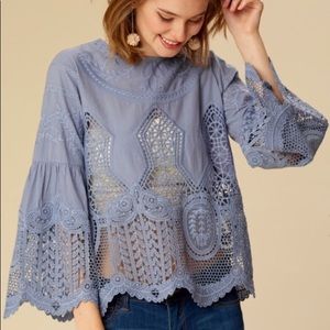 NWT Altar’d State Higley Bell Sleeve Lace Top